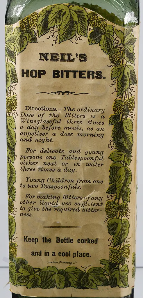 NEIL'S HOP BITTERS DUNEDIN LABELLED SCHNAPPS Image 1++