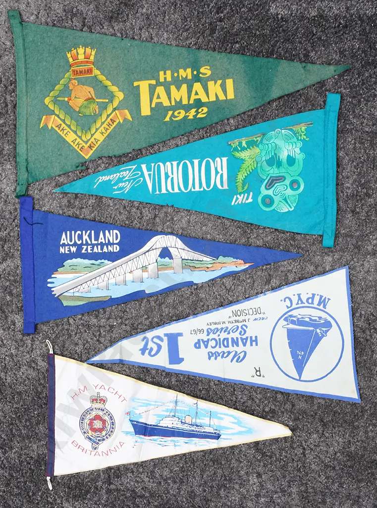 PENNANT FLAGS, HMS TAMAKI, ROTORUA, AUCKLAND ETC Image 1++