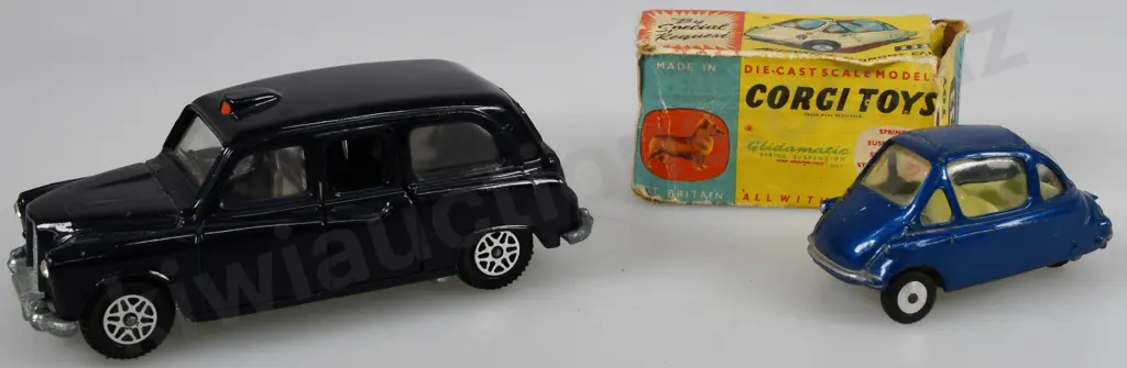 DINKY AUSTIN TAXI, CORGI HEINKEL ECONOMY CAR Image 1++
