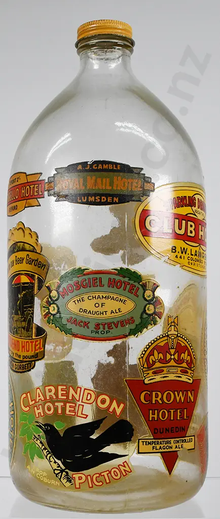 BEER FLAGON WITH STICKERS Image 1++