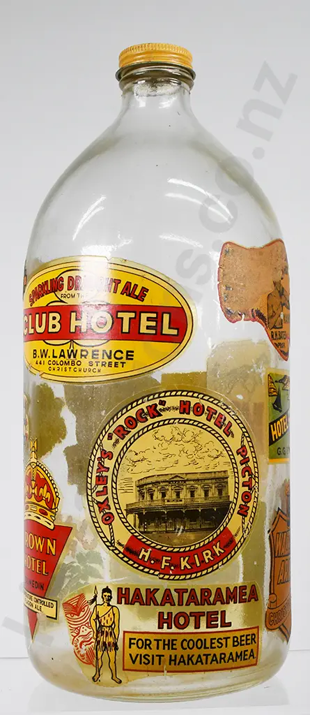 BEER FLAGON WITH STICKERS Image 1++