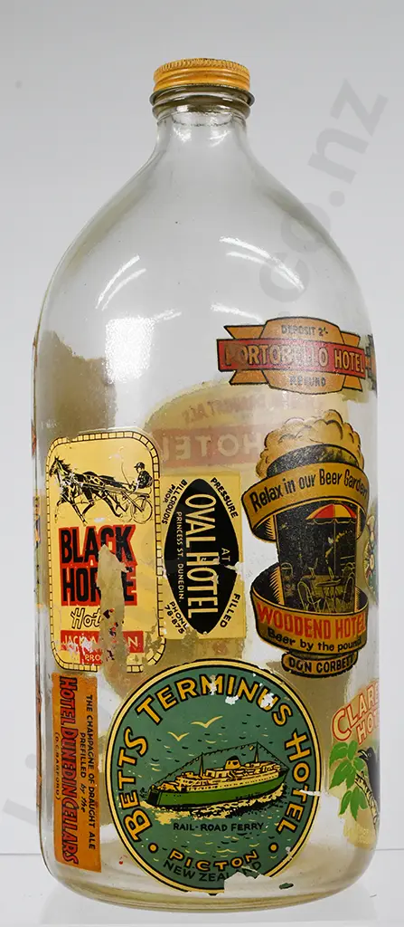 BEER FLAGON WITH STICKERS Image 1++