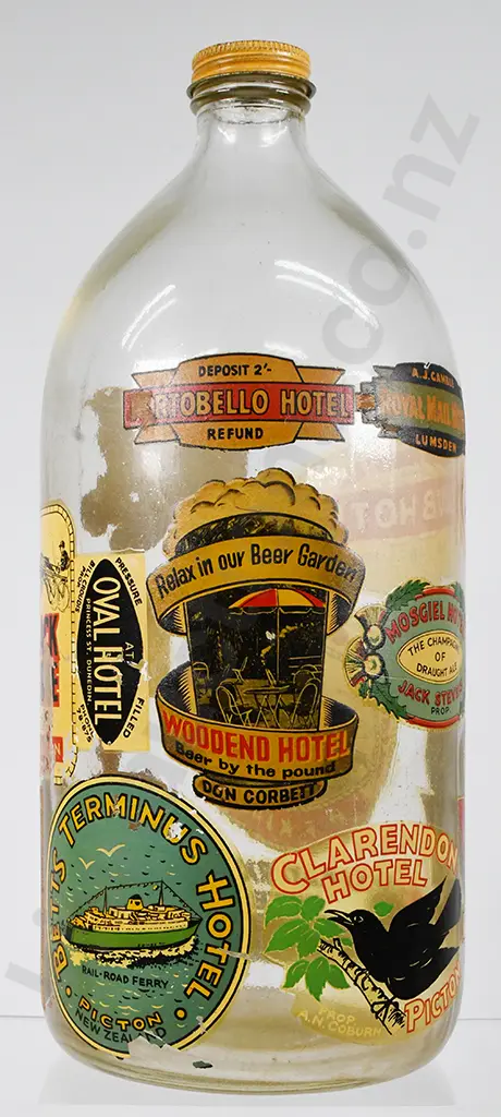 BEER FLAGON WITH STICKERS Image 1++