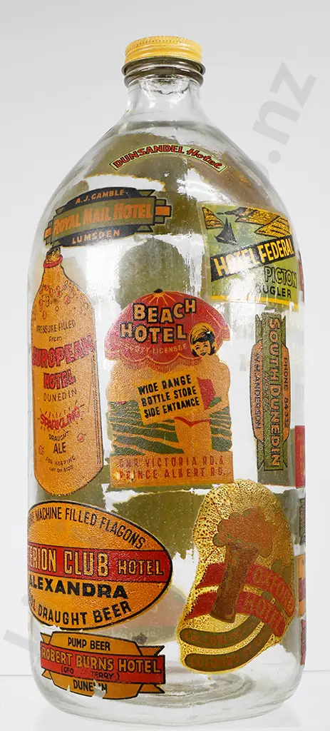 BEER FLAGON WITH STICKERS Image 1++