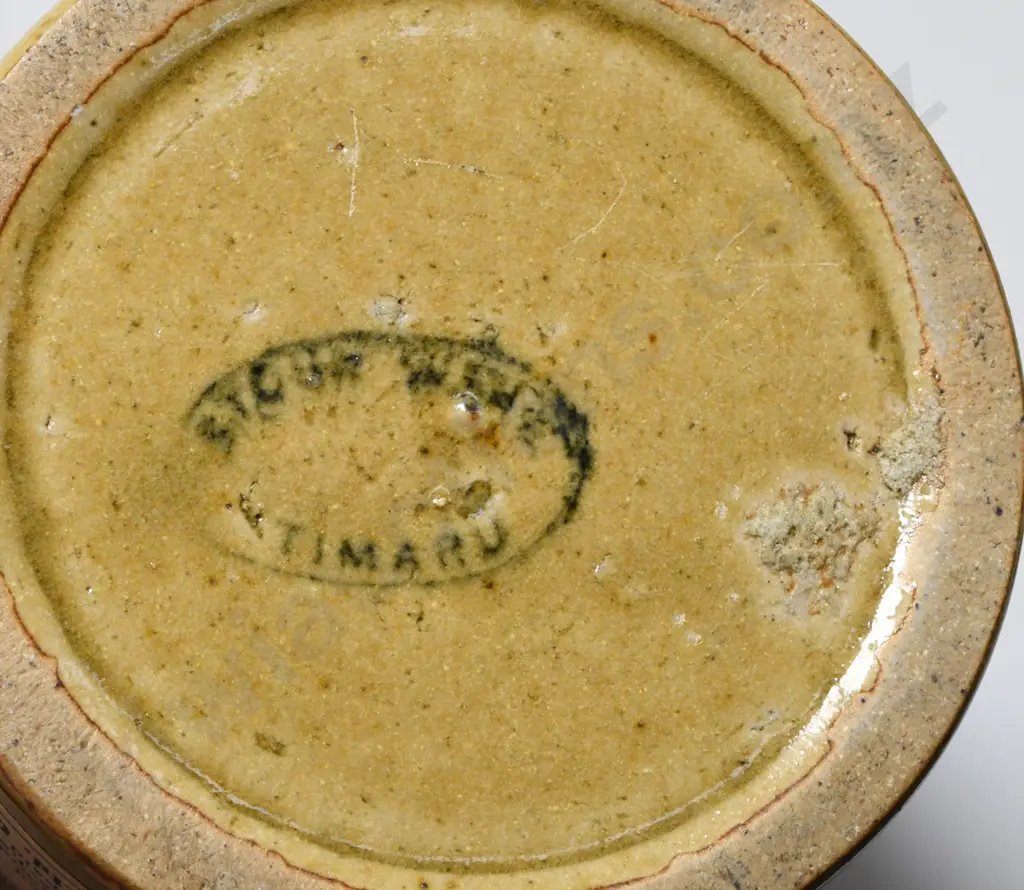 STOURWARE TIMARU LIDDED POT WITH CHRISTCHURCH CHEMIST LABEL Image 1++