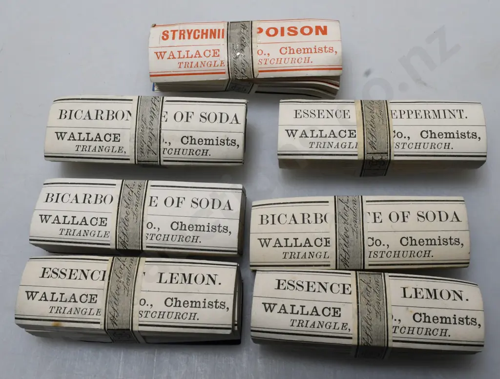 PHARMACEUTICAL PAPER LABELS AND PILL BOXES, CHRISTCHURCH CHEMISTS Image 1++
