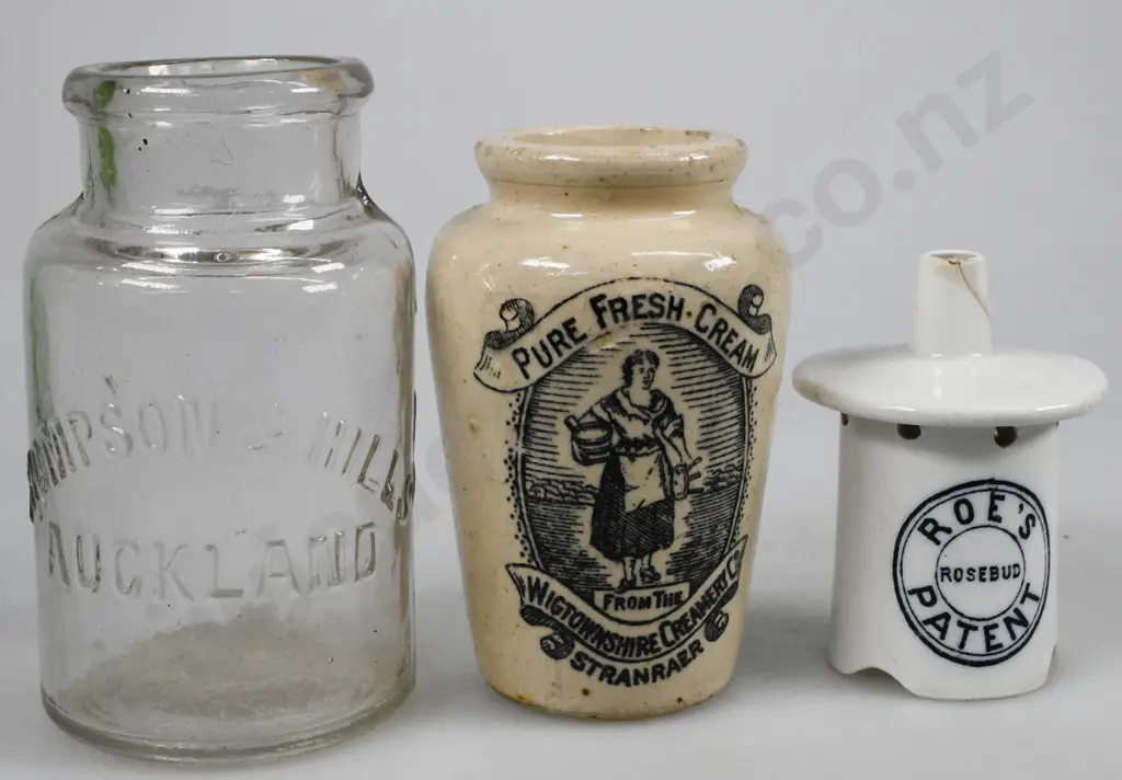 BOTTLES, JAR, CREAM POT, PIE FUNNEL Image 1++