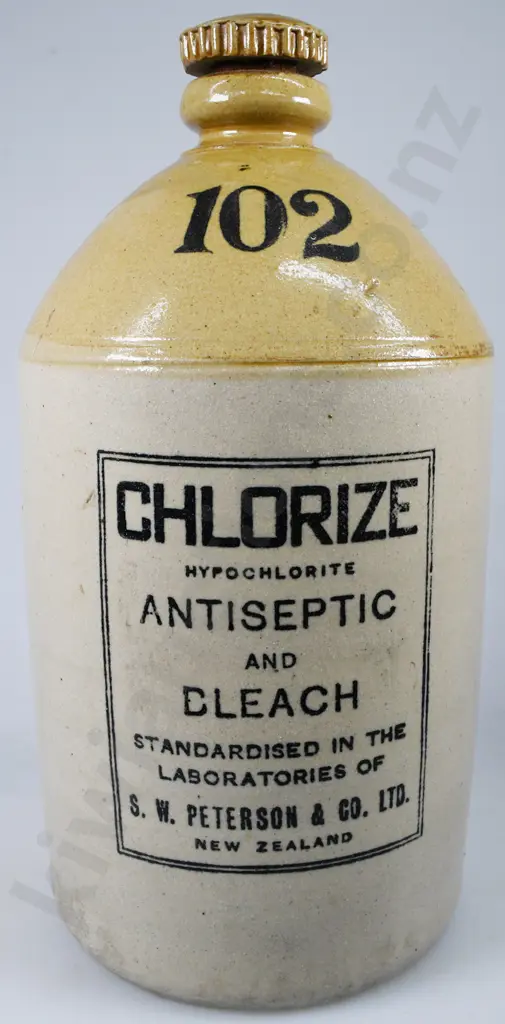 CHLORIZE ANTISEPTIC AND BLEACH, PETERSON STONE JAR Image 1++