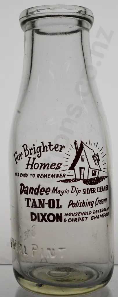 PYRO ADVERTISING MILK BOTTLE, FOR BRIGHTER HOMES Image 1++
