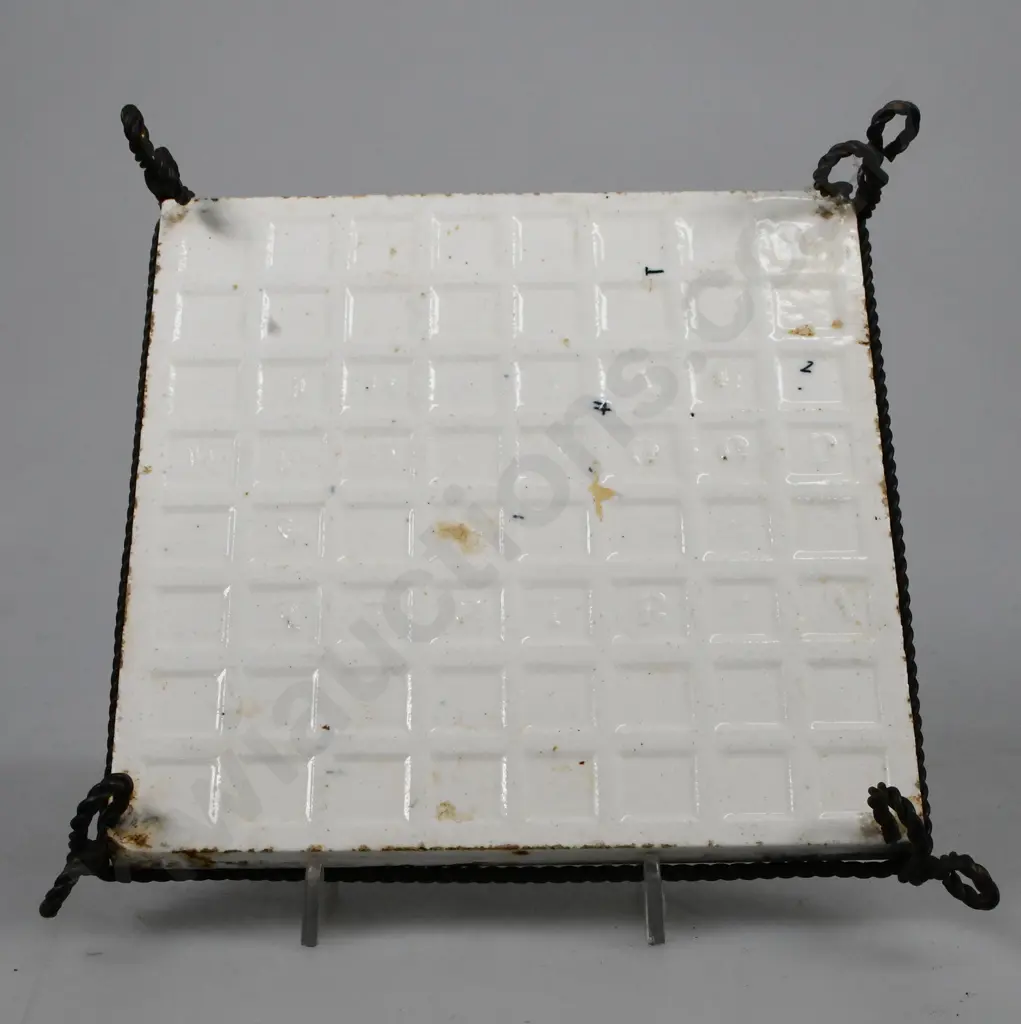 EARLY WEDGWOOD CERAMIC TILE ON STAND Image 1++