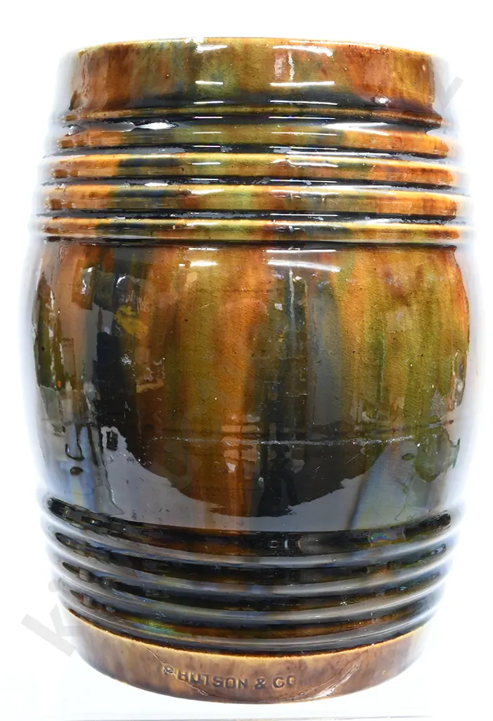 HUTSON  MAJOLICA GLAZED BARREL Image 1++