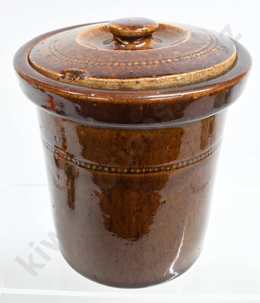 LUKE ADAMS CHRISTCHURCH LIDDED STORAGE CROCK Image 1++