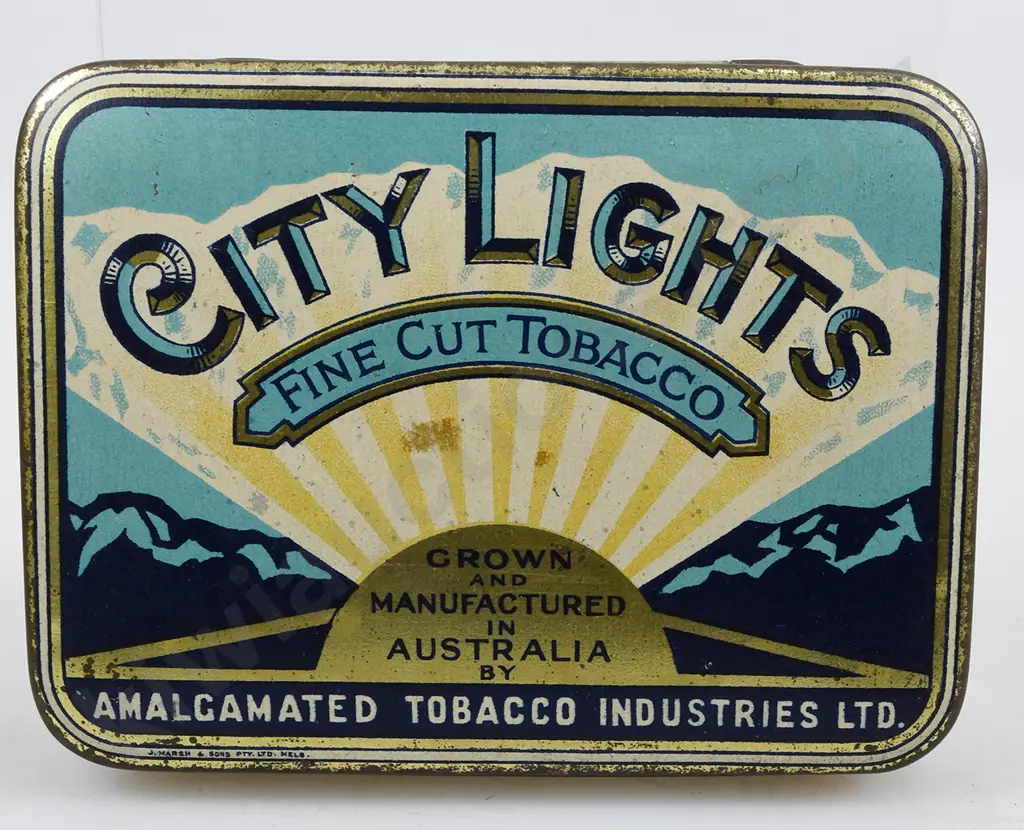 CITY LIGHTS AUSTRALIA TOBACCO TIN Image 1++