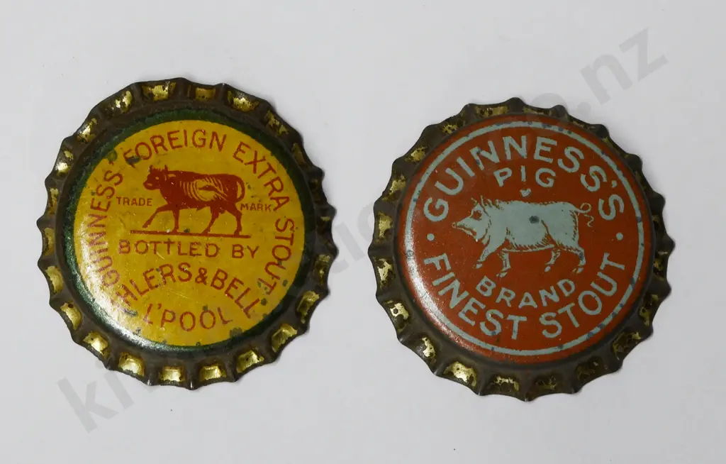 IHLERS & BELL GUINNESS, GUINNESS PIG BOTTLE CAPS Image 1++