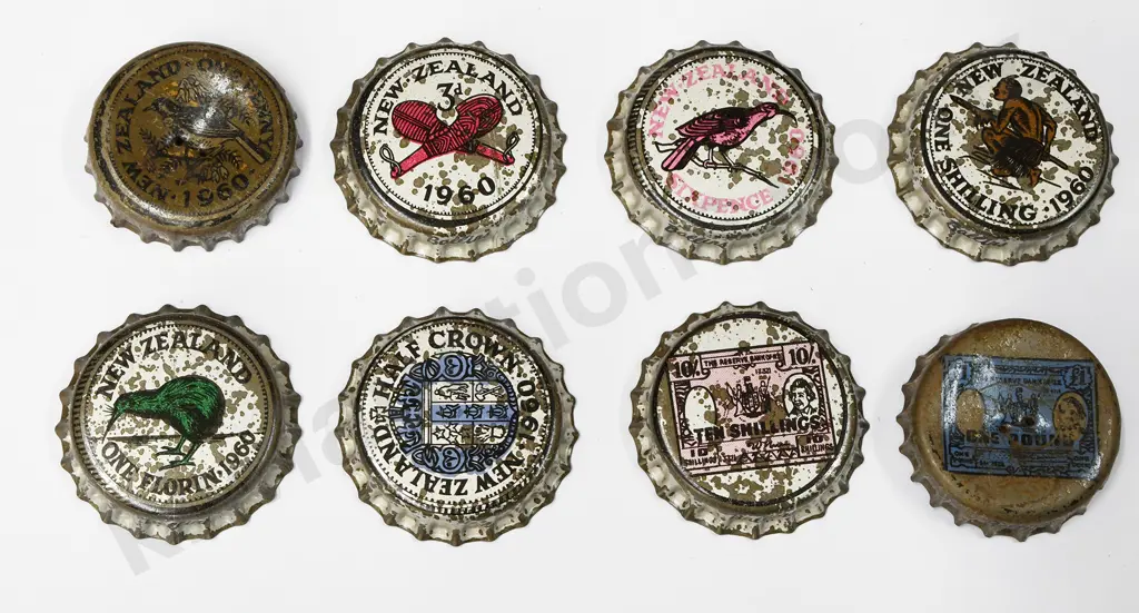 NZ COIN SERIES 1960 BOTTLE CAPS Image 1++