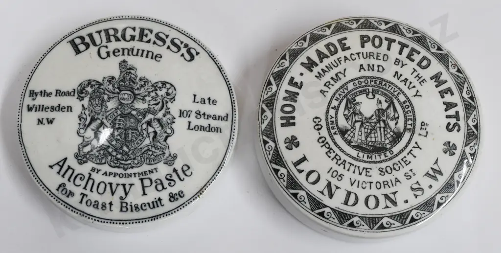 BURGESS'S, ARMY & NAVY POT LIDS Image 1++