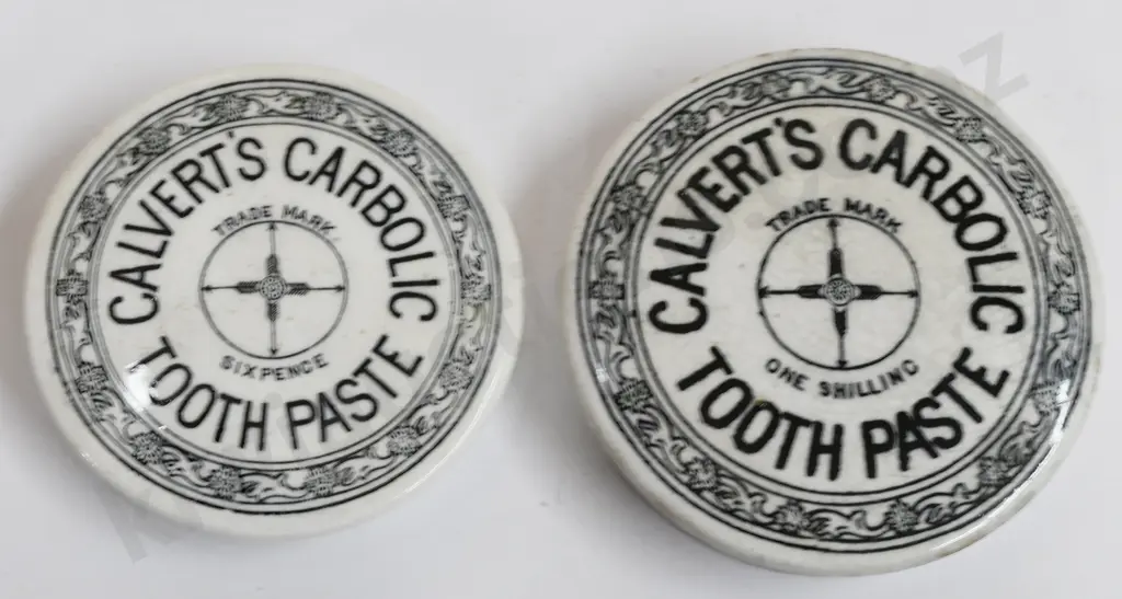 CALVERT'S CARBOLIC TOOTH PASTE POT LIDS Image 1++