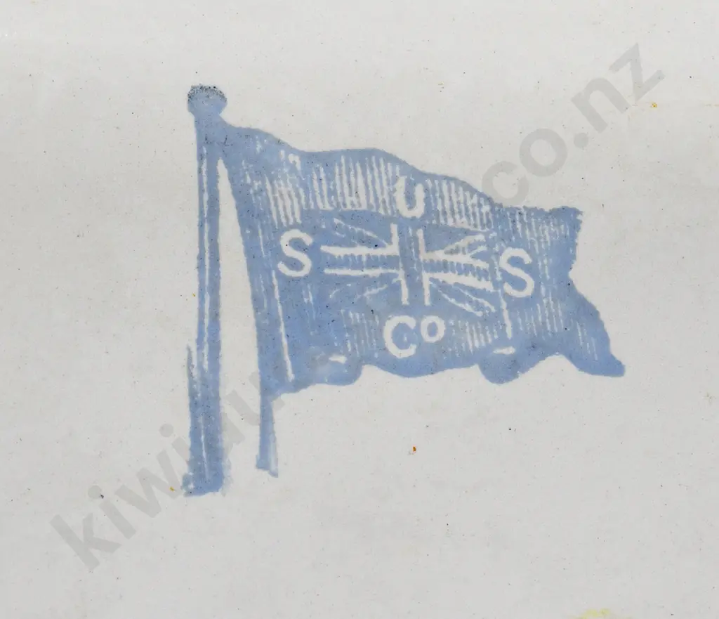 UNION STEAMSHIP LARGE ENAMEL PIE DISH, DRINKING GLASS Image 1++