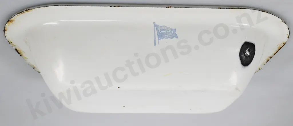 UNION STEAMSHIP LARGE ENAMEL PIE DISH, DRINKING GLASS Image 1++