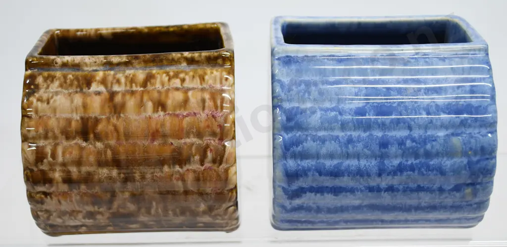 CROWN LYNN AMBRICO SMALL BARREL TROUGH VASES Image 1++