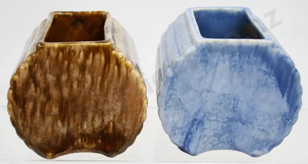 CROWN LYNN AMBRICO SMALL BARREL TROUGH VASES Image 1++