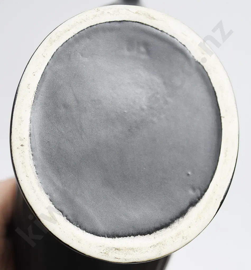 CROWN LYNN BLACK BAMBOO BOAT VASE NUMBER 615 Image 1++