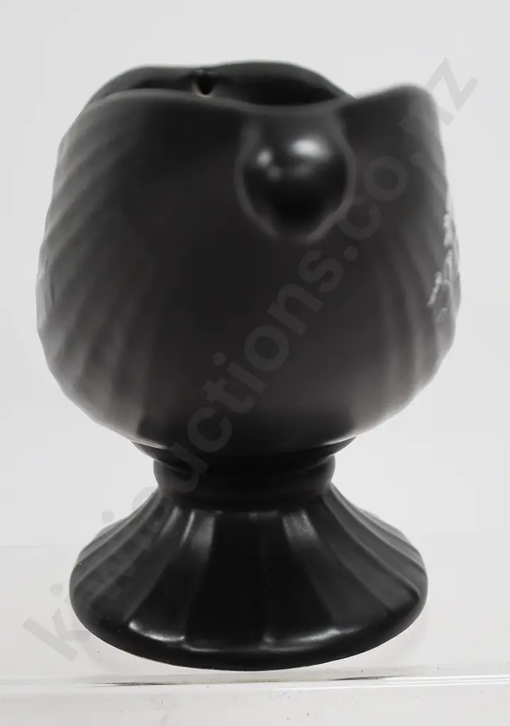 CROWN LYNN BLACK BAMBOO BOAT VASE NUMBER 615 Image 1++