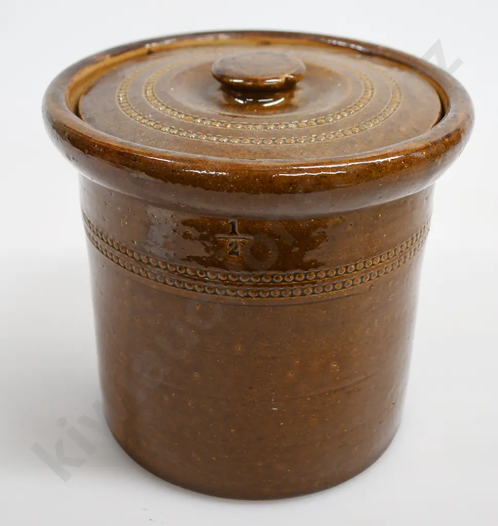 LUKE ADAMS LIDDED STORAGE CROCK Image 1++