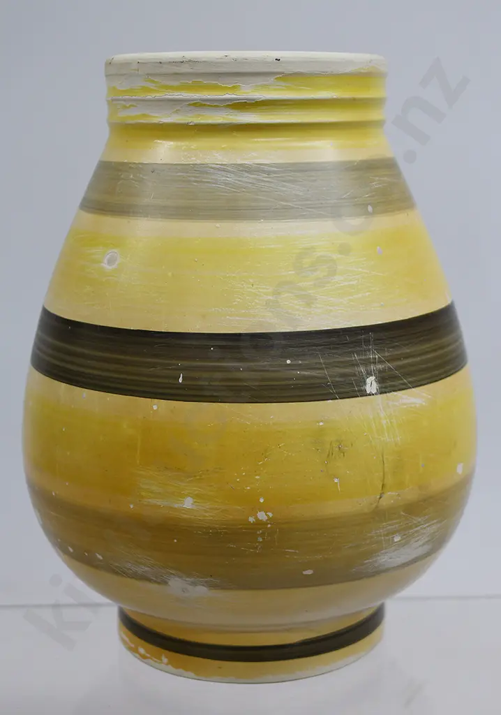 CROWN LYNN PAINTED HAND POTTED VASE NUMBER 13  Image 1++