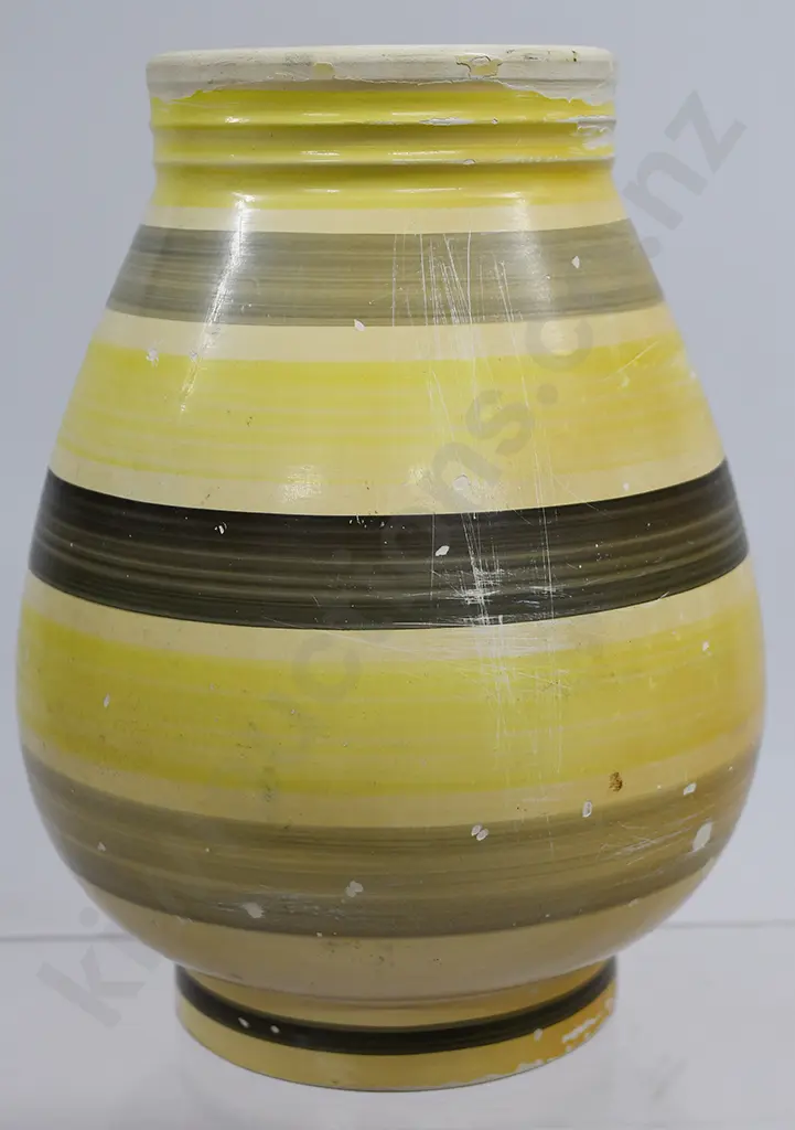 CROWN LYNN PAINTED HAND POTTED VASE NUMBER 13  Image 1++