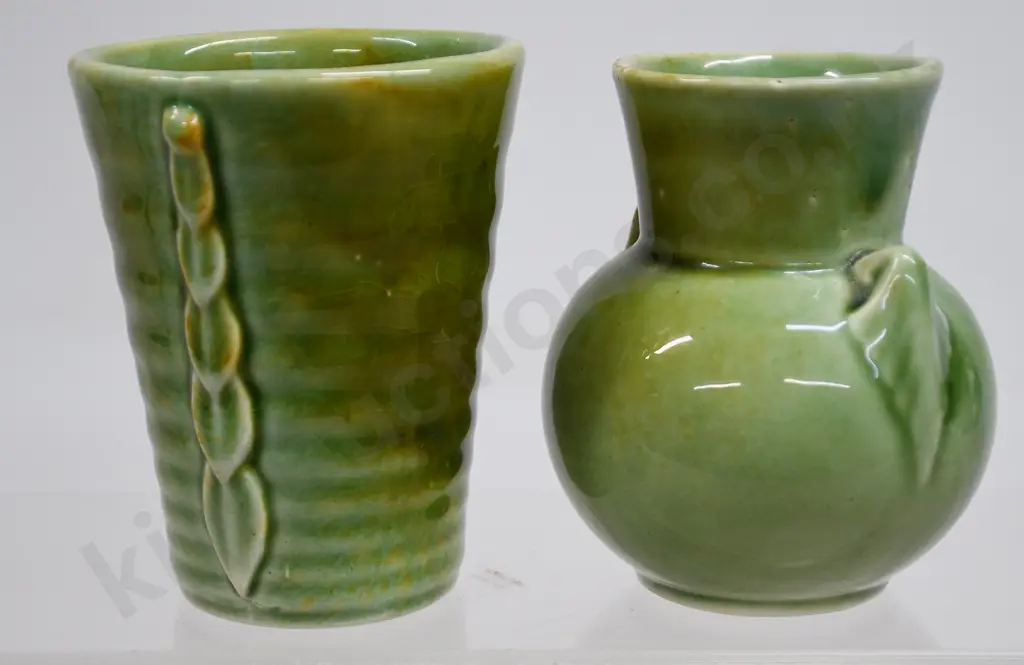 CROWN LYNN GREEN MINI VASES NUMBERS 97, 102, 131, 134 Image 1++