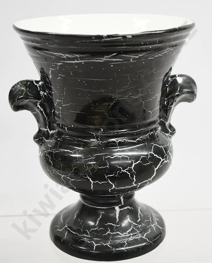 TITIAN LEATHER CRACKLE URN VASE Image 1++