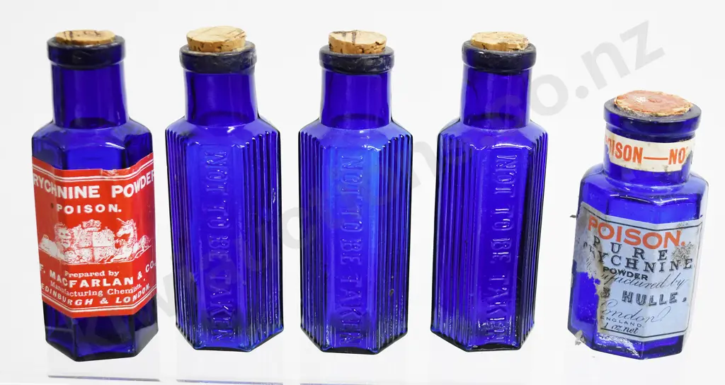 COBALT BLUE POISON BOTTLES Image 1++