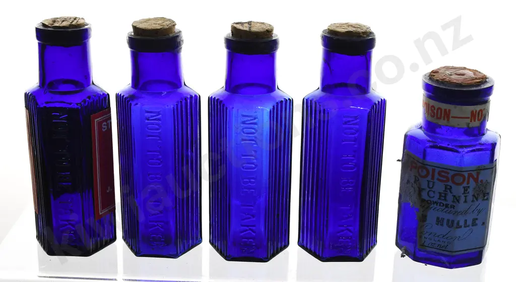 COBALT BLUE POISON BOTTLES Image 1++