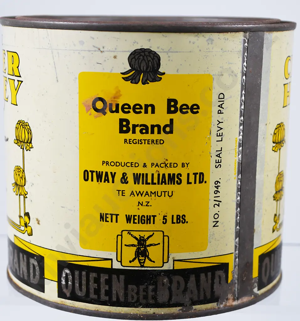 QUEEN BEE BRAND HONEY TIN Image 1++