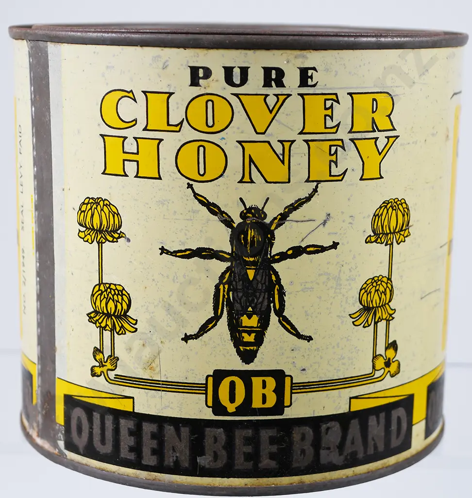QUEEN BEE BRAND HONEY TIN Image 1++