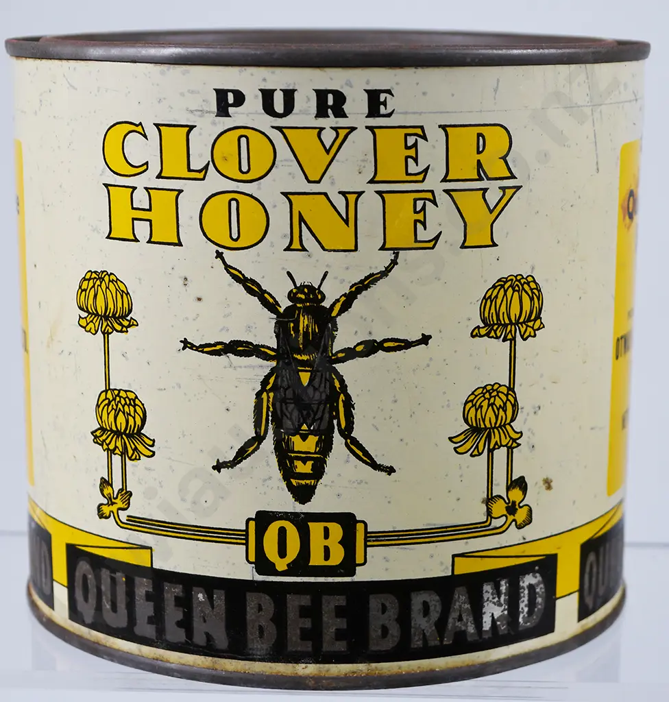 QUEEN BEE BRAND HONEY TIN Image 1++