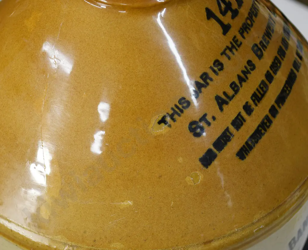 ST ALBANS BREWERY CHRISTCHURCH STONE JAR Image 1++