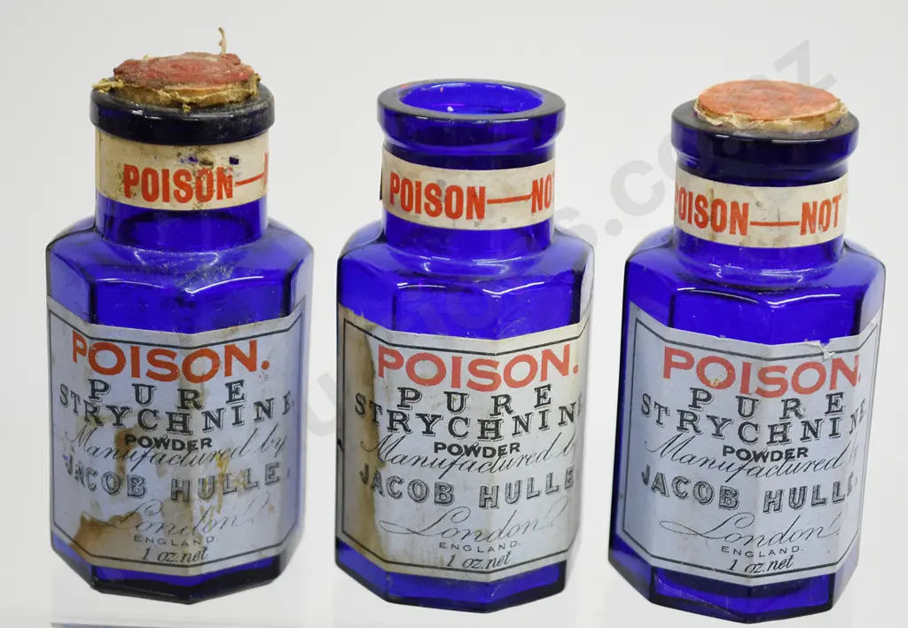 LABELLED STRYCHNINE POISONS, JACOB HULLE Image 1++