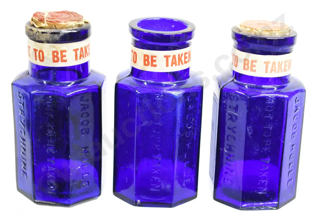 LABELLED STRYCHNINE POISONS, JACOB HULLE Image 1++