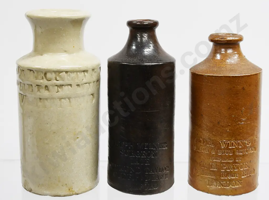 ASSORTED EARLY STONEWARE POTS Image 1++