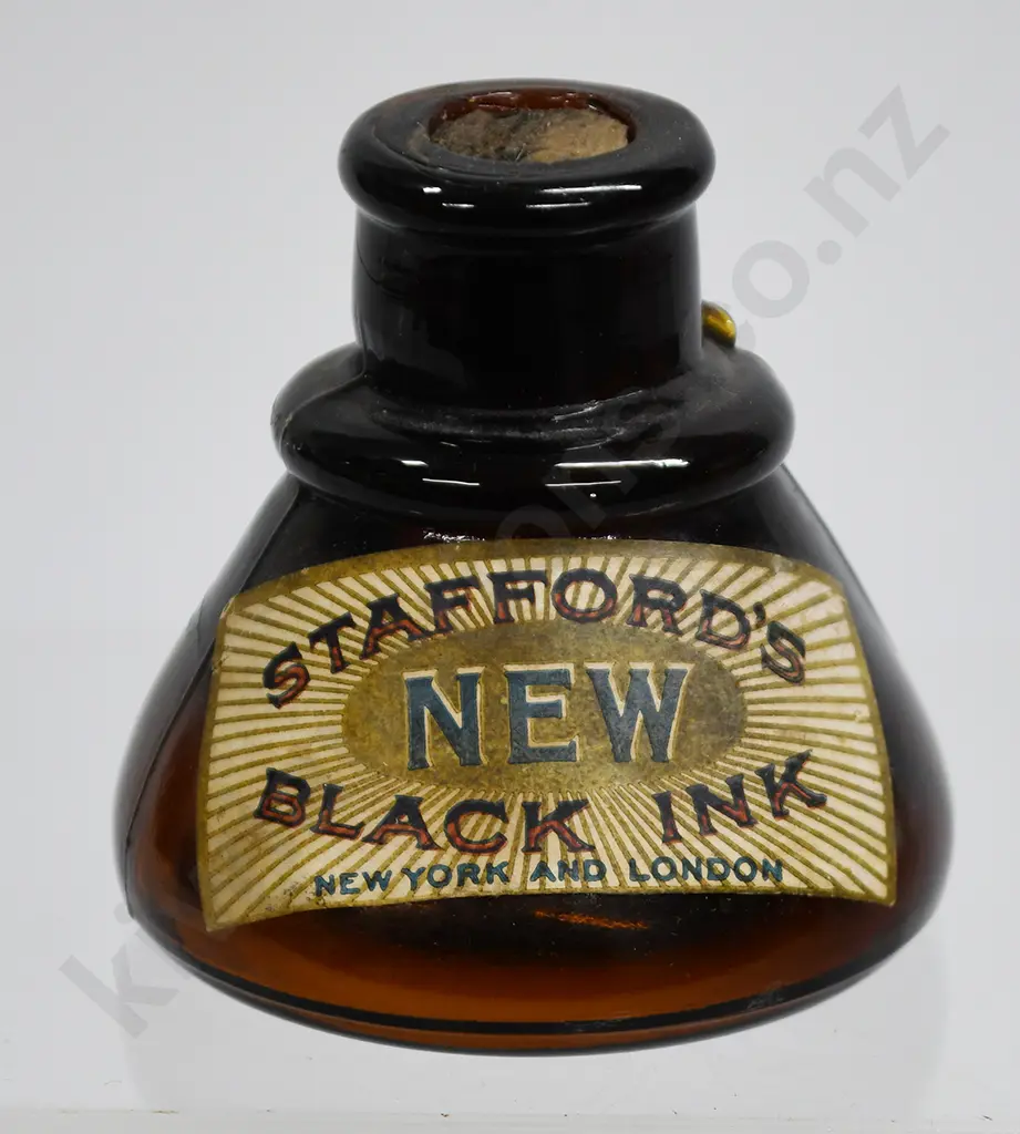 STAFFORD'S HONEY AMBER CONE INK BOTTLE Image 1++