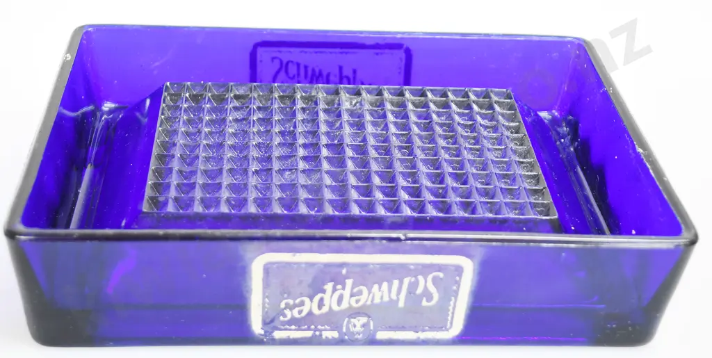 SCHWEPPES COBALT BLUE ASH TRAY Image 1++