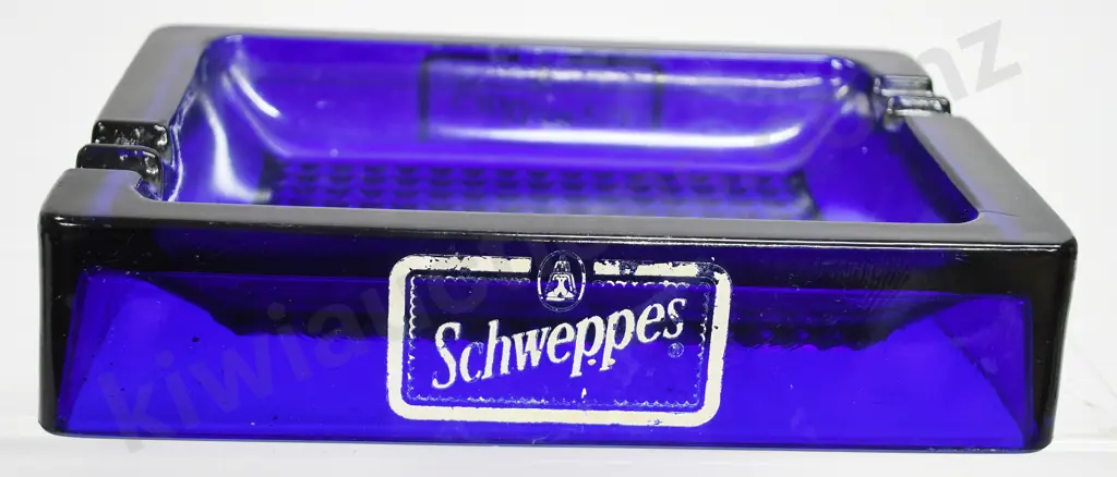 SCHWEPPES COBALT BLUE ASH TRAY Image 1++
