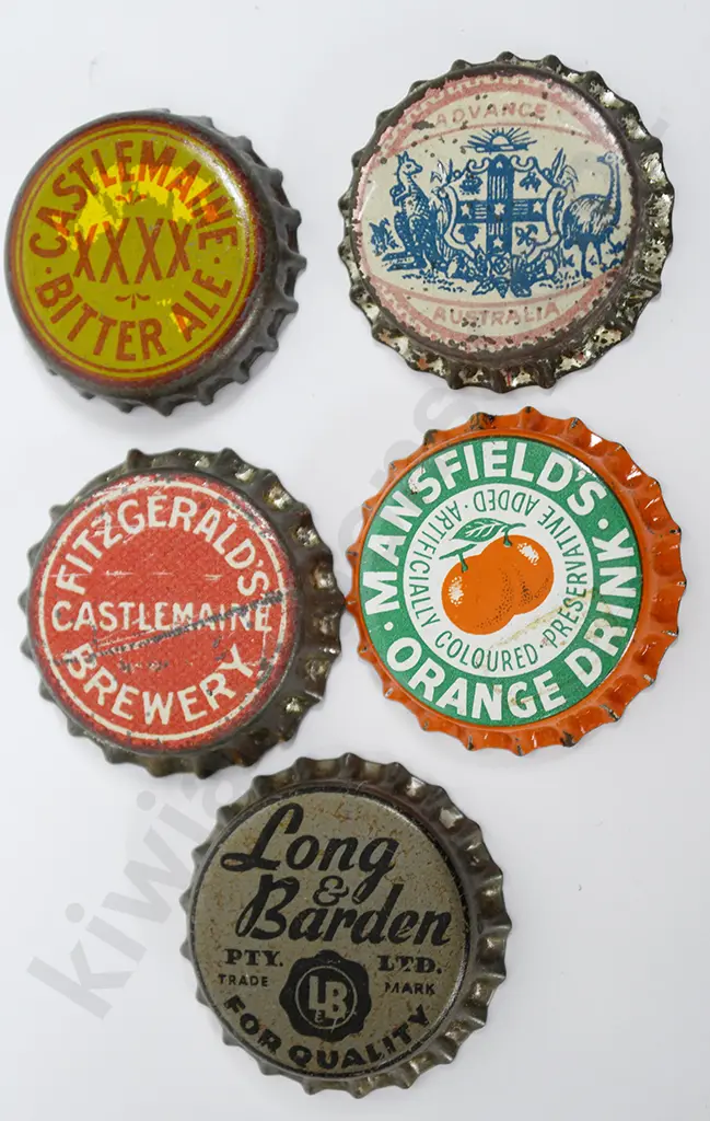 ASSORTED AUSTRALIAN SOFT DRINK, BEER BOTTLE CAPS Image 1++