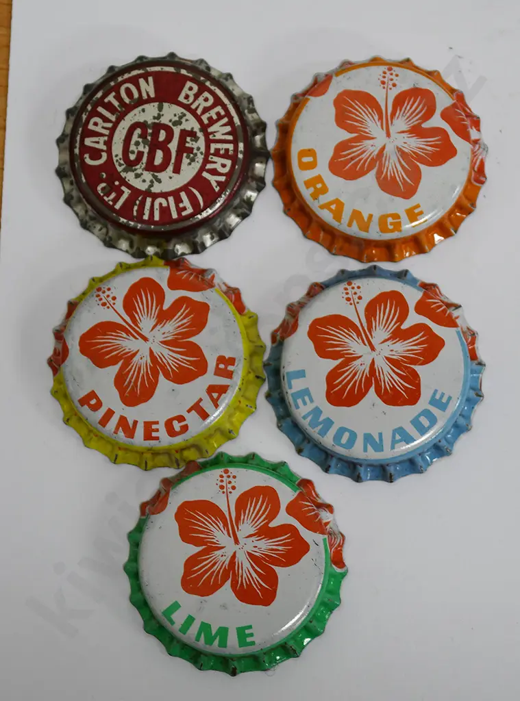 ASSORTED FIJI SOFT DRINK, BEER BOTTLE CAPS Image 1++