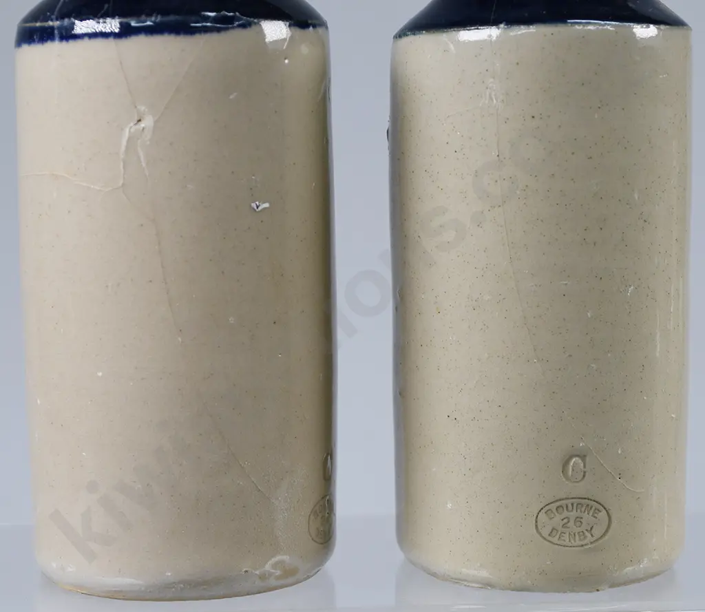 MIXED STONEWARE, HALL TAURANGA, ENGLISH GINGER BEERS, STONE JAR, INK Image 1++