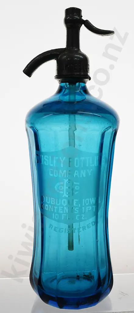 COSLEY BOTTLING COMPANY IOWA BLUE SYPHON Image 1++