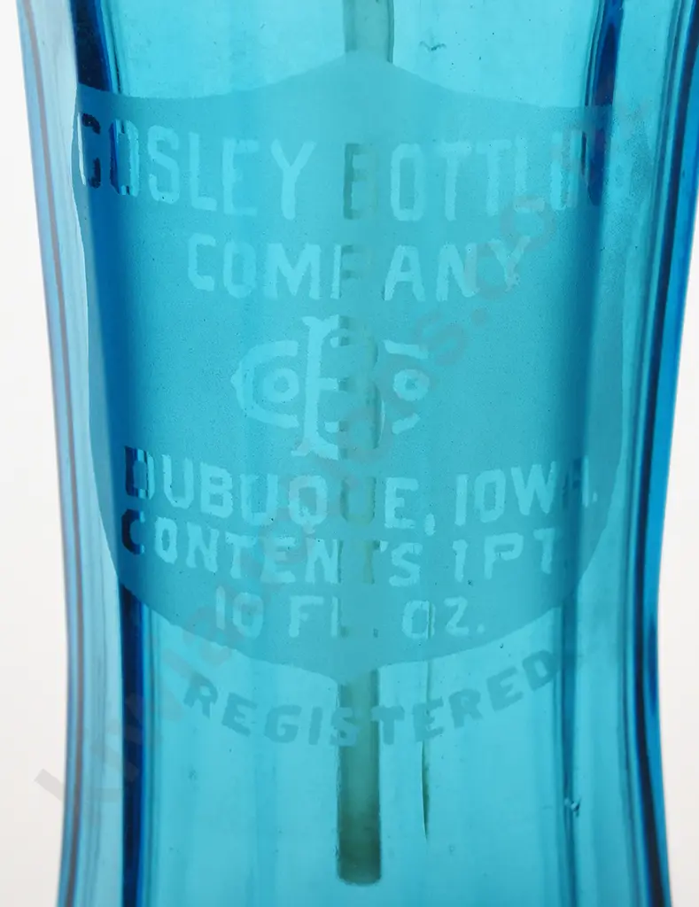 COSLEY BOTTLING COMPANY IOWA BLUE SYPHON Image 1++