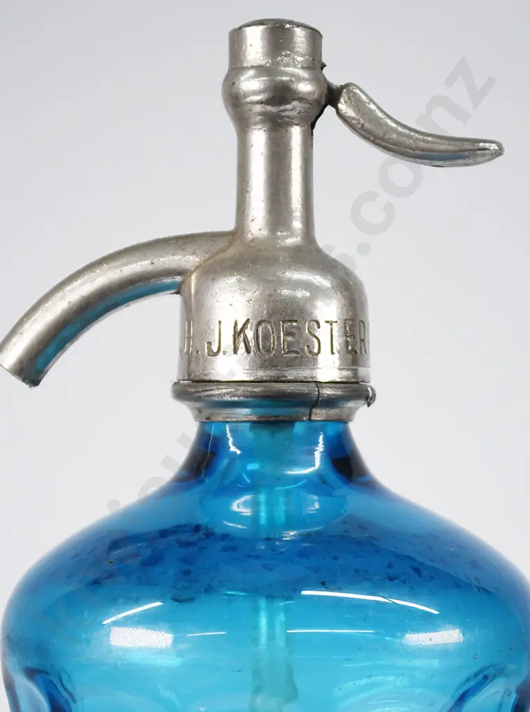 COSLEY BOTTLING COMPANY IOWA BLUE SYPHON Image 1++